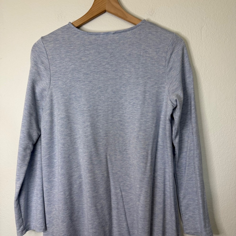 Pure Jill J. Jill - Luxe Tencel Knit Jersey Dress Heathered Baby Blue Petite S - Picture 3 of 8